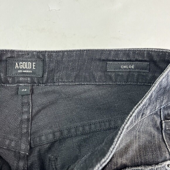 NWT Agolde Chloe Jeans distressed Size 24 Black - Picture 14 of 16